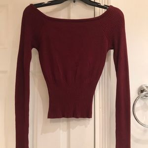 Maroon Crop Sweater